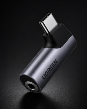 UGREEN Adaptador DAC Tipo L USB-C a 3.5mm | 90° | 24bit/96kHz | CM460