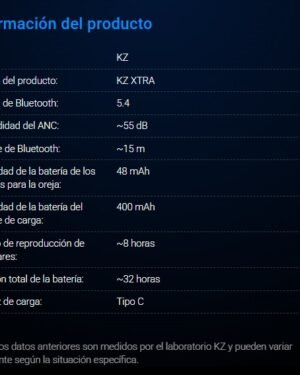 KZXTRAESPECIFICACIONE KZ IN EARS | Envíos a todo el Perú