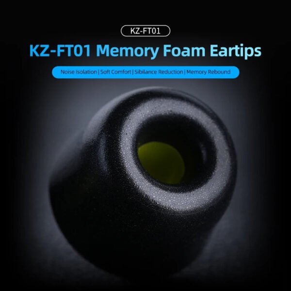 Eartips de Espuma Viscoelástica KZ FT01 TIPS – Aislamiento, Comodidad y Protección Antibacterial de Nivel Superior