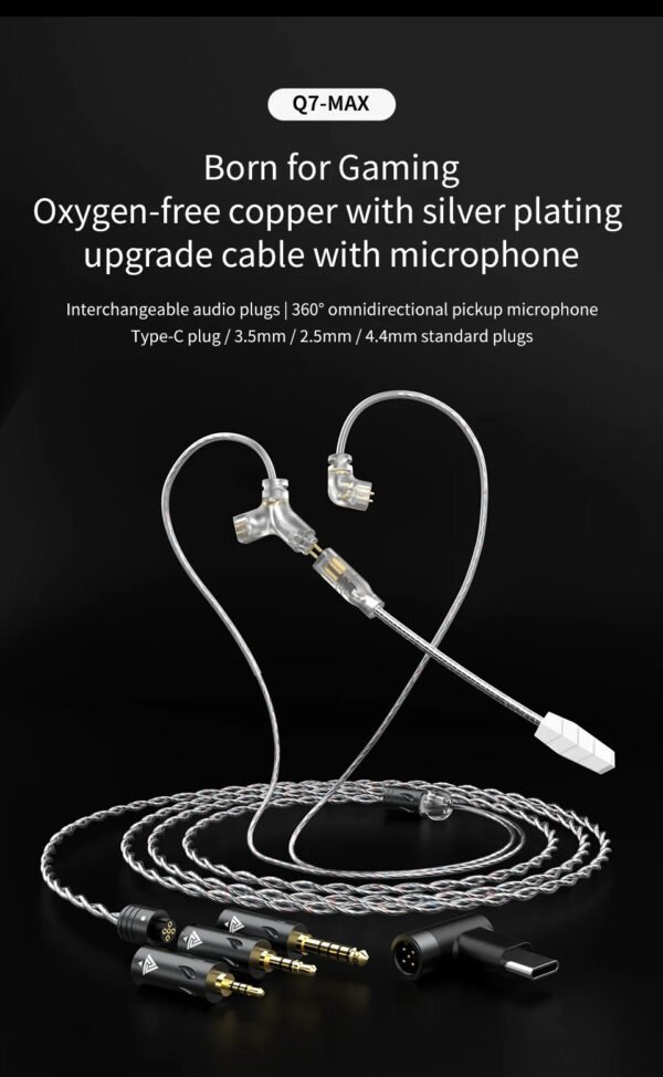 Cable QKZ Q7 Max Balanceado con USB-C y Micrófono