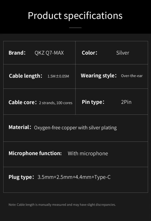 Cable QKZ Q7 Max Balanceado con USB-C y Micrófono - Imagen 10
