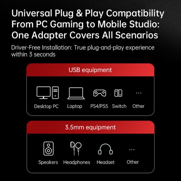 Cable Adaptador USB-A a Jack 3.5mm con DAC Hi-Res - Imagen 3