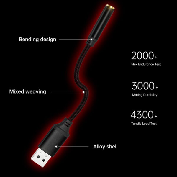 Cable Adaptador USB-A a Jack 3.5mm con DAC Hi-Res - Imagen 6