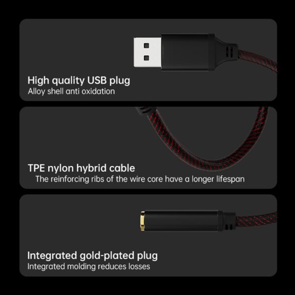 Cable Adaptador USB-A a Jack 3.5mm con DAC Hi-Res - Imagen 7