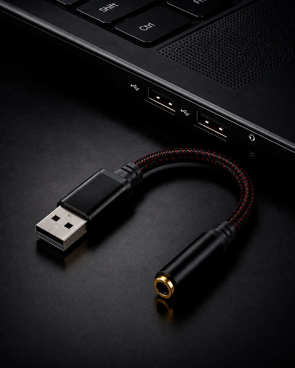 Cable Adaptador USB-A a Jack 3.5mm 16-bit/48kHz