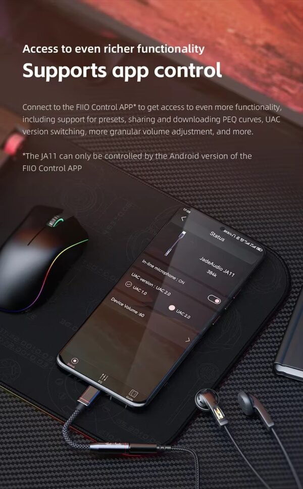 FIIO JadeAudio JA11 - Adaptador de auriculares USB tipo C a 3,5 mm - Imagen 9