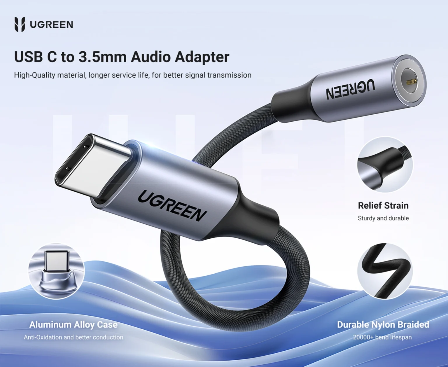 UGREEN USB-C a Jack 3.5 mm DAC 24bit/96kHz - Imagen 2