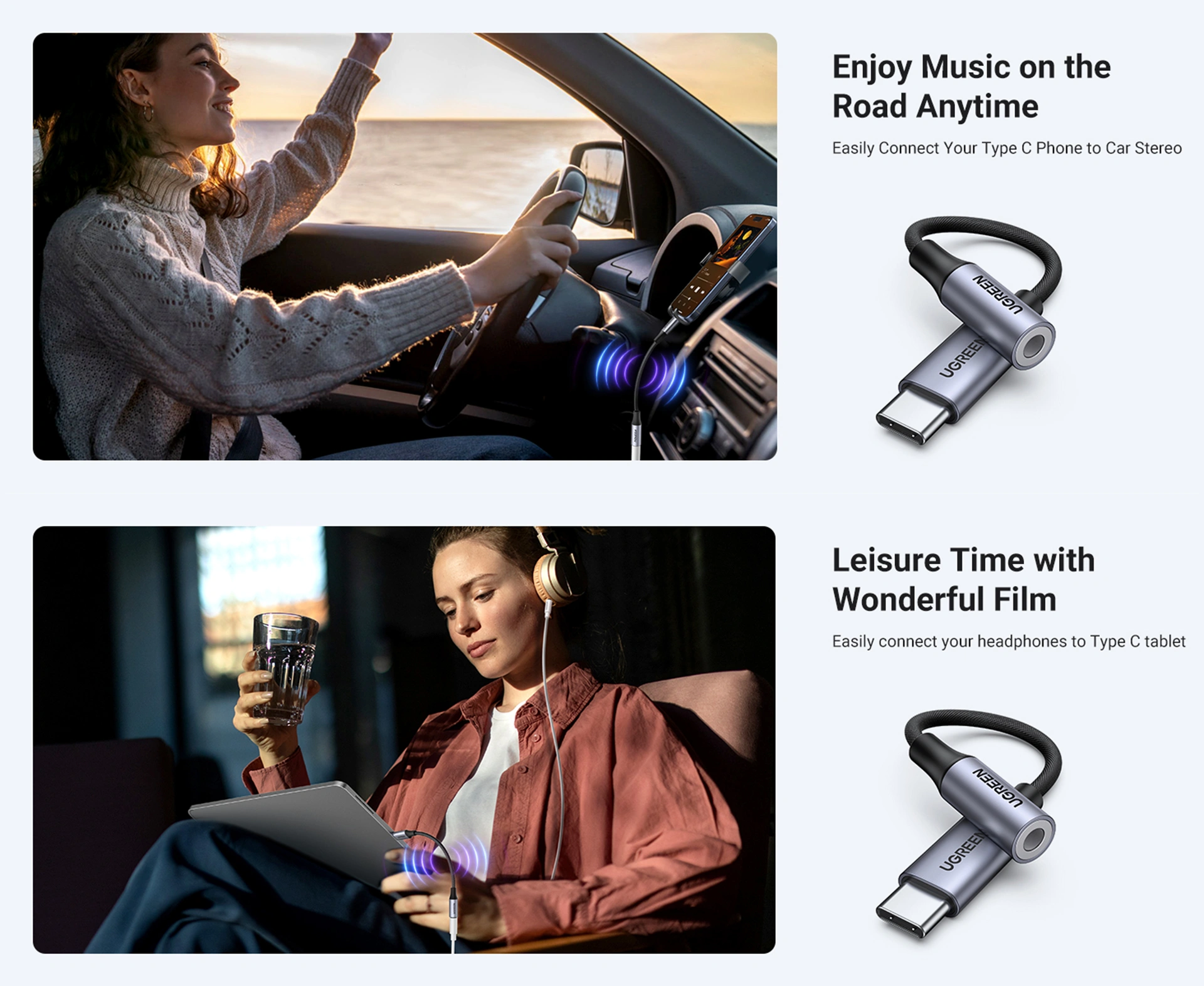 UGREEN USB-C a Jack 3.5 mm DAC 24bit/96kHz - Imagen 8