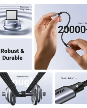 UGREEN 10cm Type C to 35mm Female DAC Chip Cable Aluminum Shell with Braided AV16180154 1 Year Warranty ugreen srilanka 5 KZ IN EARS | Envíos a todo el Perú