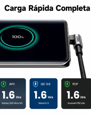 UGREEN L536 240W 2M – Cable USB-C 90° PD 3.1 con E-Marker - Imagen 5