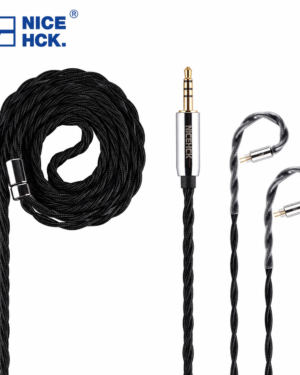 NiceHCK BlackDawn 0.78mm 2Pin 3.5mm – Cable Hi-Fi 5N Silver Plated OFC para IEM