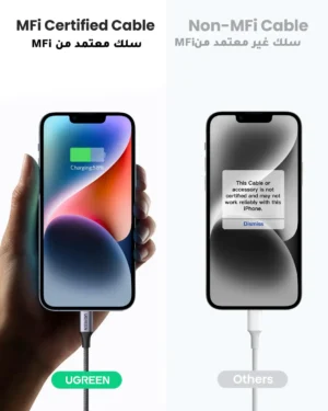 UGREEN Cable USB-C a Lightning 1M MFi PD 20W Carga Rápida – 60759 - Imagen 2
