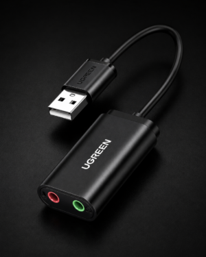 UGREEN US205 – Tarjeta de Sonido USB Externa con Audio y Micrófono 3.5mm – 30724