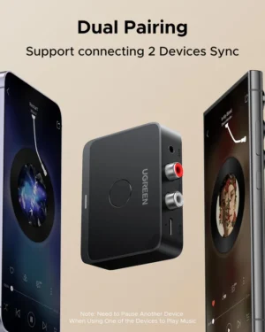 UGREEN BT505 | Receptor Bluetooth para Equipo de Sonido | LDAC RCA + 3.5mm - Imagen 6