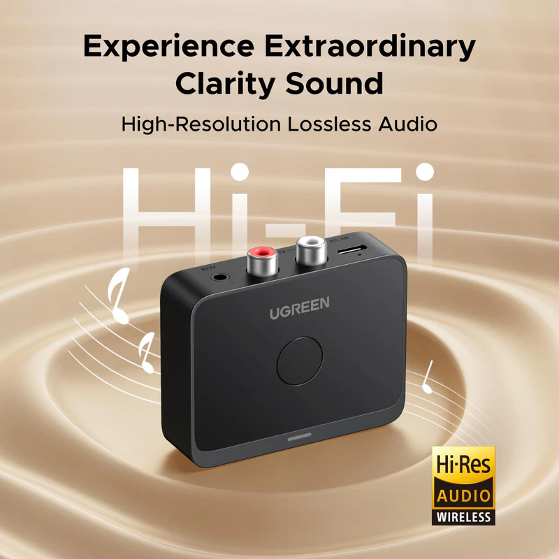 UGREEN BT505 | Receptor Bluetooth para Equipo de Sonido | LDAC RCA + 3.5mm - Imagen 10