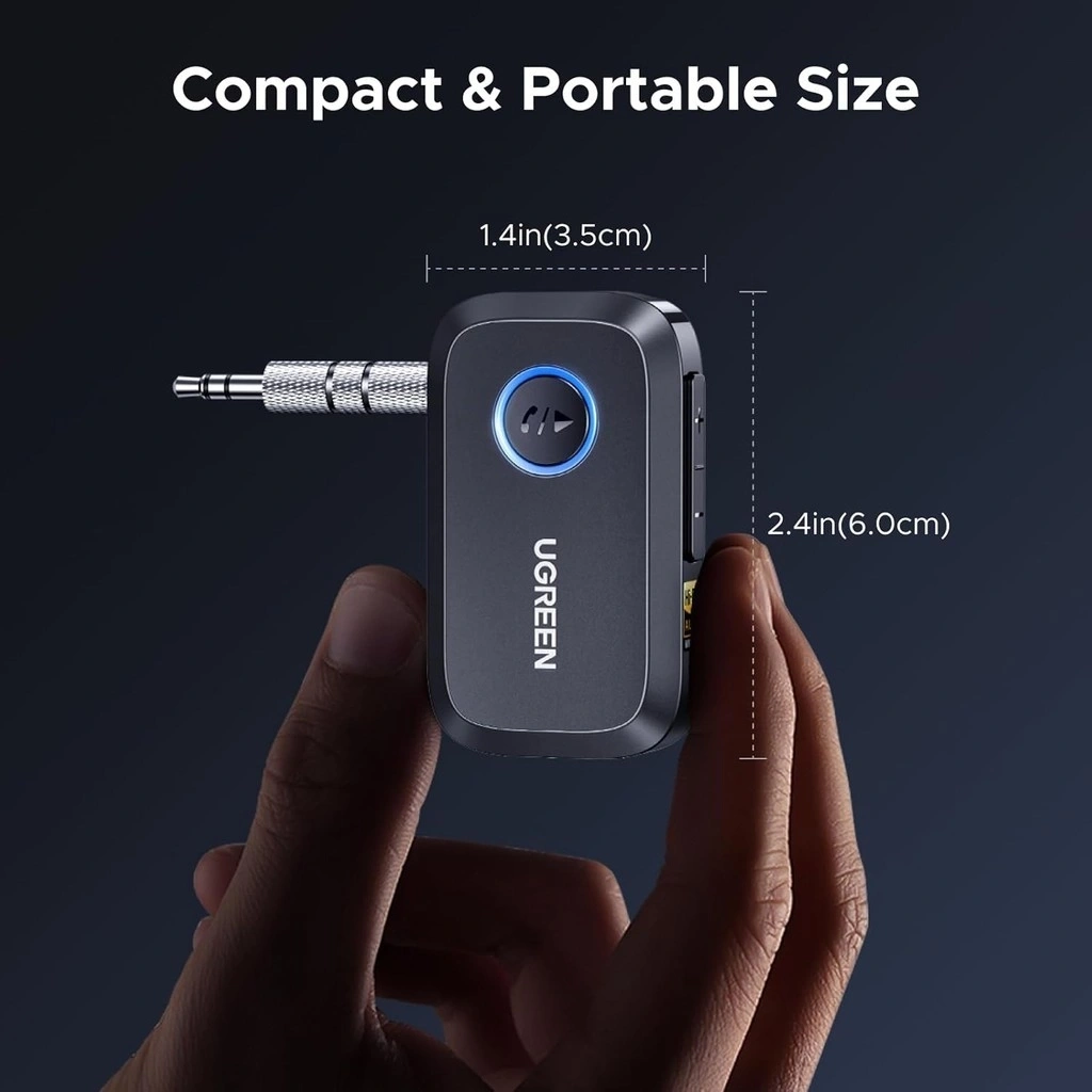 UGREEN BT509 Receptor Bluetooth 6.0 LDAC Hi-Res AUX 3.5 mm – 55546 - Imagen 3