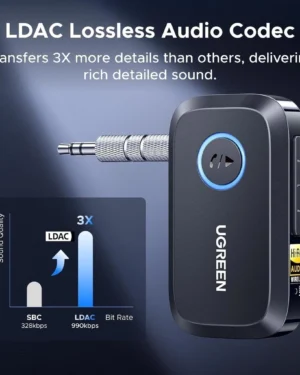 UGREEN BT509 Receptor Bluetooth 6.0 LDAC Hi-Res AUX 3.5 mm – 55546 - Imagen 10