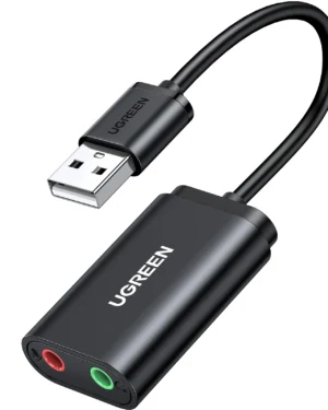 UGREEN US205 – Tarjeta de Sonido USB Externa con Audio y Micrófono 3.5mm – 30724 - Imagen 2