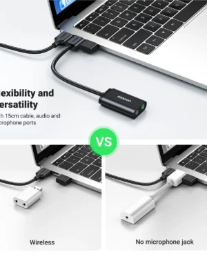 UGREEN US205 – Tarjeta de Sonido USB Externa con Audio y Micrófono 3.5mm – 30724 - Imagen 16