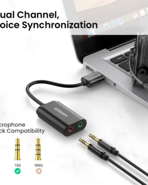 UGREEN US205 – Tarjeta de Sonido USB Externa con Audio y Micrófono 3.5mm – 30724 - Imagen 5