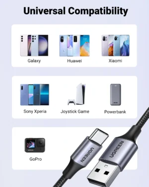 UGREEN Cable USB-A a USB-C Carga Rápida y Datos US288 3A 2M - Imagen 3