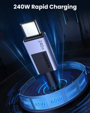 Alternative view of UGREEN L513 240W 2M – Cable USB-C a USB-C PD 3.1 con E-Marker
