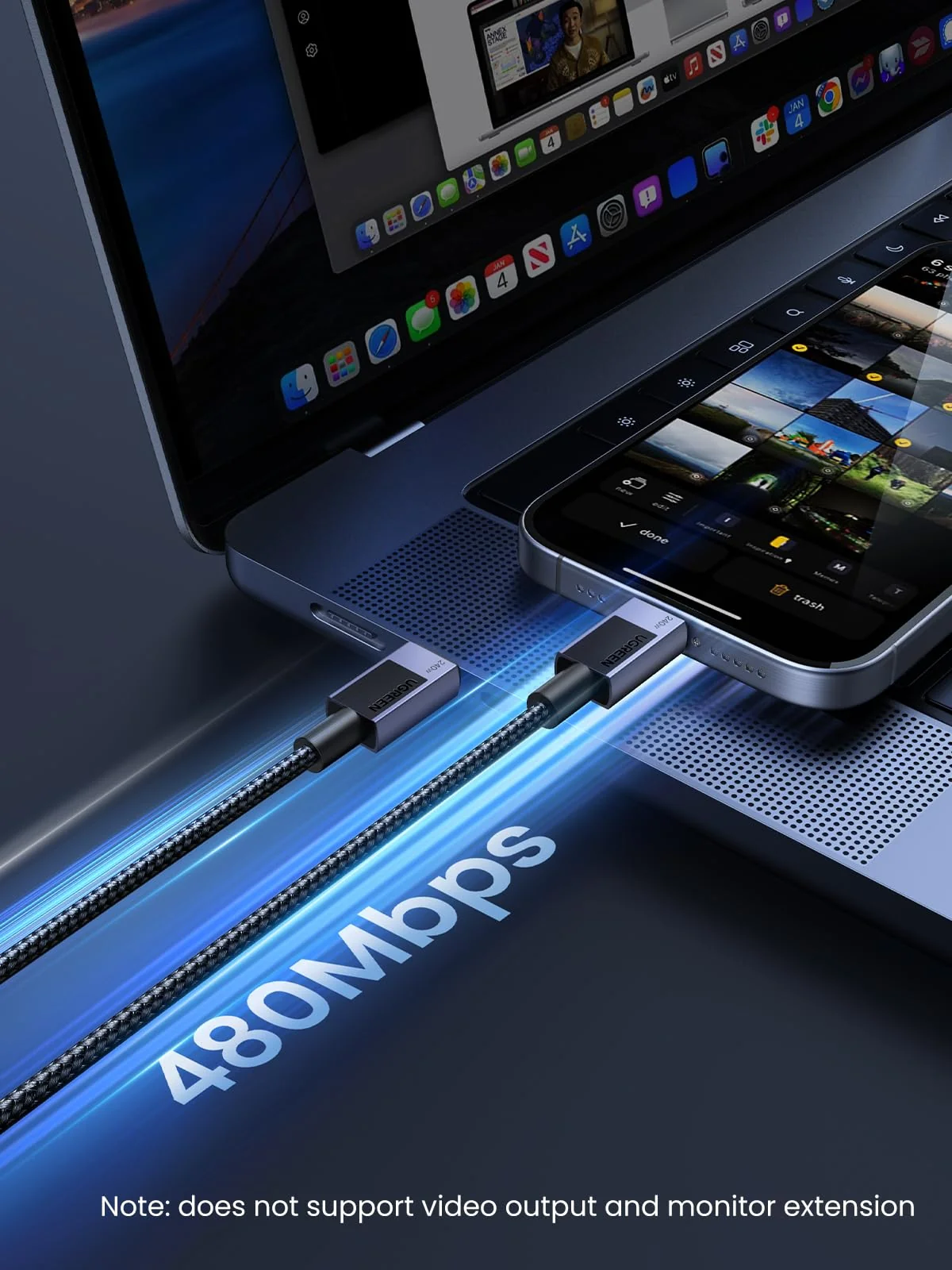 UGREEN L513 240W 2M – Cable USB-C a USB-C PD 3.1 con E-Marker - Imagen 9